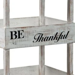 Wooden Storage Shelf With 3 Open Cases And Cut Out Handle Antique White -Cymax Sales 2736877 6 L