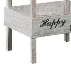 Wooden Storage Shelf With 3 Open Cases And Cut Out Handle Antique White -Cymax Sales 2736877 7 L