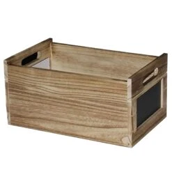 Chalkboard Inserted Wooden Storage Box With Cutout Handles Set Of 4 Brown -Cymax Sales 2737143 8 L