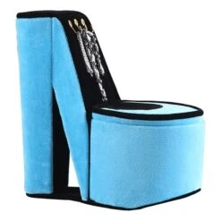 High Heel Shoe Jewelry Box With 3 Hooks And Storage Turquoise