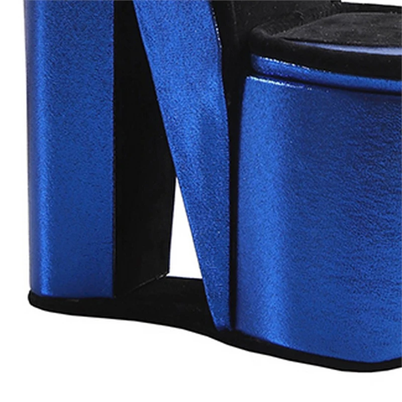 Benzara Wood & Velvet High Heel Shoe Jewelry Box With 3 Hooks In Blue 4 Benzara Wood & Velvet High Heel Shoe Jewelry Box With 3 Hooks In Blue - Image 4