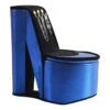 Benzara Wood & Velvet High Heel Shoe Jewelry Box With 3 Hooks In Blue