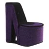 High Heel Shoe Jewelry Box With 2 Hooks And Storage Purple