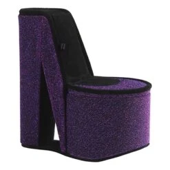 High Heel Shoe Jewelry Box With 2 Hooks And Storage Purple