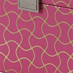 Travel Jewelry Case With 2 Drawer Storage And Wavy Textured Pattern Pink -Cymax Sales 2737823 2 L