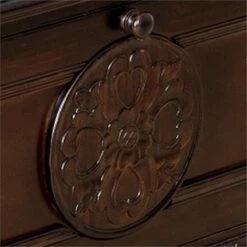 Accent Chest With Drop Down Storage And Carved Details Brown -Cymax Sales 2737946 1 L