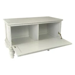 Accent Chest With Drop Down Storage And Carved Details White -Cymax Sales 2737947 5 L