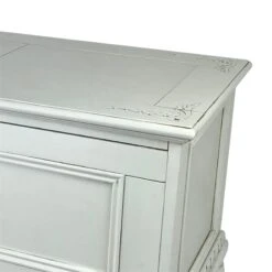 Accent Chest With Drop Down Storage And Carved Details White -Cymax Sales 2737947 7 L