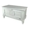 Accent Chest With Drop Down Storage And Carved Details White