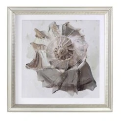 Wall Art With Acrylic Mirrored Frame And Painted Conch Silver -Cymax Sales 2737973 1 L