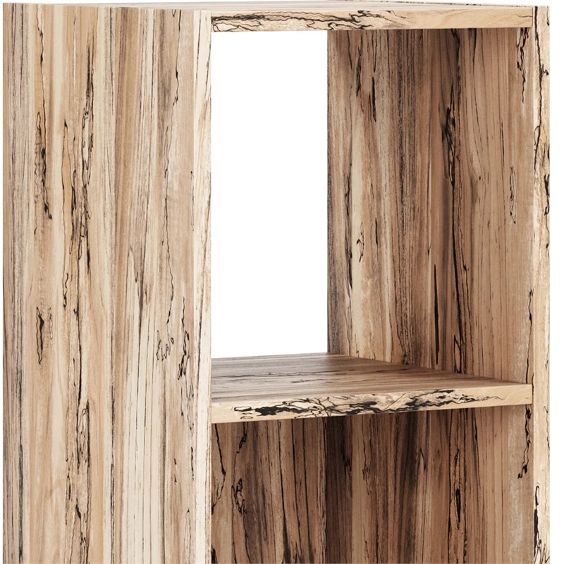 Wooden Organizer With 3 Storage Cubbies Natural Brown 4 Wooden Organizer With 3 Storage Cubbies Natural Brown - Image 4