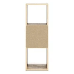 Wooden Organizer With 3 Storage Cubbies Natural Brown