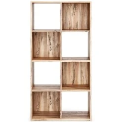 Wooden Organizer With 8 Storage Cubbies Natural Brown -Cymax Sales 2738137 2 L