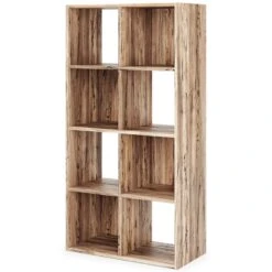 Wooden Organizer With 8 Storage Cubbies Natural Brown -Cymax Sales 2738137 4 L