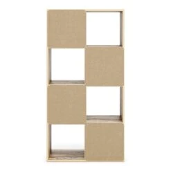 Wooden Organizer With 8 Storage Cubbies Natural Brown -Cymax Sales 2738137 5 L