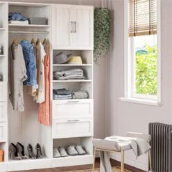 Systembuild Evolution Elba 2 Door 2 Drawer Modular Closest Unit In Ivory Oak