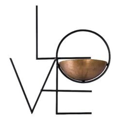 'HomeRoots 'Black And Gold Metal Love Wall Decor