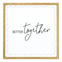 'HomeRoots 'Brown And White Manufactured Wood Better Together Wall Decor