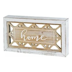 'HomeRoots 'Brown And White Wood Home Wall Decor