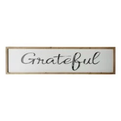 'HomeRoots 'Black And White Grateful Wall Decor