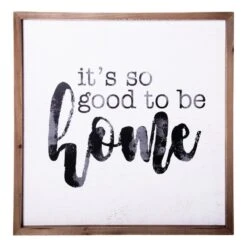 'HomeRoots 'Black And White It's So Good To Be Home Framed Wall Decor