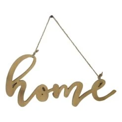 'HomeRoots 'Home Natural Wood Sign Hanging On Rope Wall Decor
