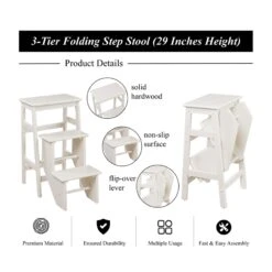 Boraam Niko Folding 29" Step Stool - Cream -Cymax Sales 2748999 7 L