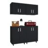 TUHOME Melrose 4 Piece Garage Sets Black Engineered Wood