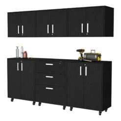 TUHOME Akron 6 Piece Garage Set Multi-ColorEngineered Wood