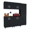 TUHOME Wooster 5 Piece Garage Set Black Engineered Wood