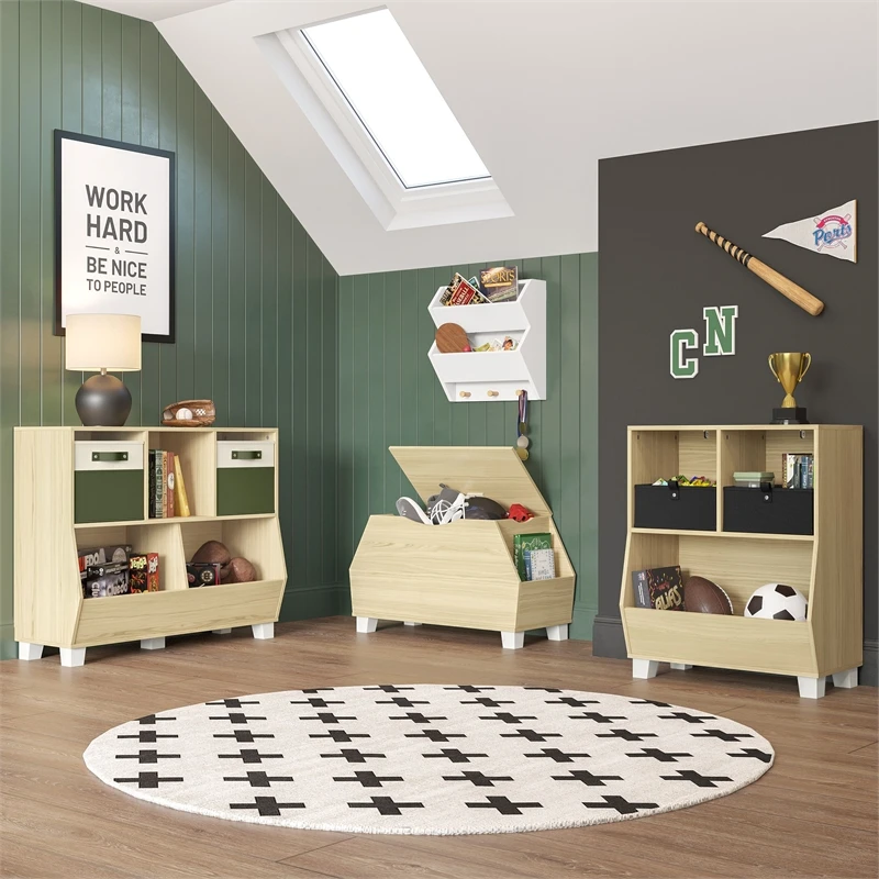Kids Catch-All Toy Storage Box - Light Woodgrain 14 Kids Catch-All Toy Storage Box - Light Woodgrain - Image 14