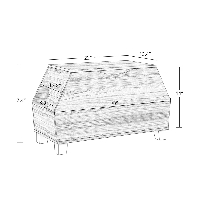 Kids Catch-All Toy Storage Box - Light Woodgrain 3 Kids Catch-All Toy Storage Box - Light Woodgrain - Image 3