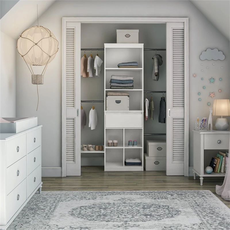Ameriwood Home Little Seeds Engineered Wood Kids Closet Organizer In White 3 Ameriwood Home Little Seeds Engineered Wood Kids Closet Organizer In White - Image 3