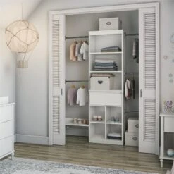 Ameriwood Home Little Seeds Engineered Wood Kids Closet Organizer In White 16 Ameriwood Home Little Seeds Engineered Wood Kids Closet Organizer In White -Cymax Sales 2750267 4 L