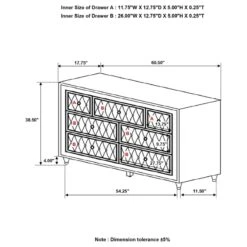 Coaster Antonella 7-Drawer Upholstered Velvet Dresser In Ivory And Camel 9 Coaster Antonella 7-Drawer Upholstered Velvet Dresser In Ivory And Camel -Cymax Sales 2751102 4 L