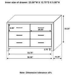 Coaster Brantford 6-drawer Farmhouse Wood Dresser In Barrel Oak -Cymax Sales 2751214 24 L