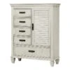 Coaster Franco 5-drawer Farmhouse Wood Door Chest In Antique White