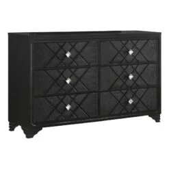 Coaster Penelope 6-drawer Contemporary Wood Dresser In Black Finish