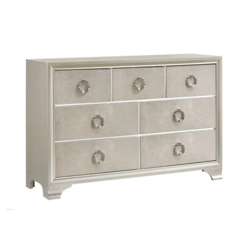 Coaster Salford 7-drawer Contemporary Wood Dresser Metallic Silver -Cymax Sales 2751615 1 L