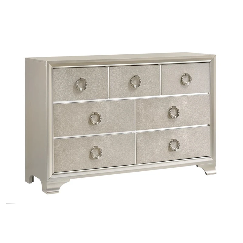 Coaster Salford 7-drawer Contemporary Wood Dresser Metallic Silver 1 Coaster Salford 7-drawer Contemporary Wood Dresser Metallic Silver