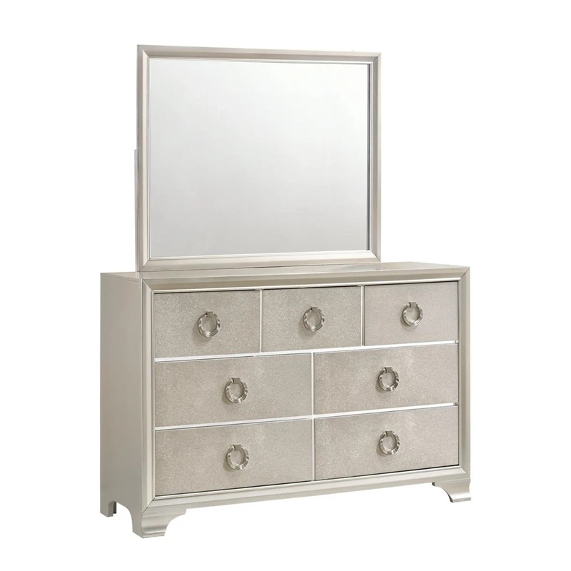 Coaster Salford 7-drawer Contemporary Wood Dresser Metallic Silver 9 Coaster Salford 7-drawer Contemporary Wood Dresser Metallic Silver - Image 9