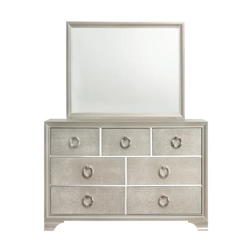 Coaster Salford 7-drawer Contemporary Wood Dresser Metallic Silver 3 Coaster Salford 7-drawer Contemporary Wood Dresser Metallic Silver - Image 3