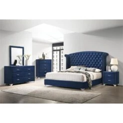 Coaster Melody 6-drawer Velvet Upholstered Dresser Pacific Blue -Cymax Sales 2751672 2 L