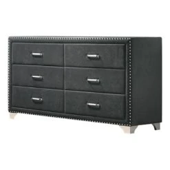 Coaster Melody 6-drawer Contemporary Velvet Upholstered Dresser In Gray