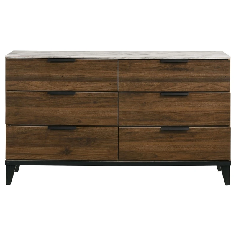 Coaster Mays 6-drawer Wood Dresser Walnut Brown With Faux Marble Top 10 Coaster Mays 6-drawer Wood Dresser Walnut Brown With Faux Marble Top - Image 10