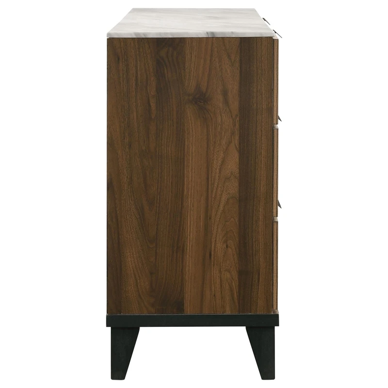 Coaster Mays 6-drawer Wood Dresser Walnut Brown With Faux Marble Top 11 Coaster Mays 6-drawer Wood Dresser Walnut Brown With Faux Marble Top - Image 11