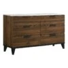 Coaster Mays 6-drawer Wood Dresser Walnut Brown With Faux Marble Top