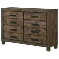 Coaster Woodmont 8-drawer Farmhouse Wood Dresser Rustic Golden Brown -Cymax Sales 2751900 3 L