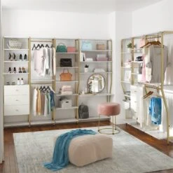 CosmoLiving By Cosmopolitan Gwyneth Closet Hanging Rods In White Faux Marble 17 CosmoLiving By Cosmopolitan Gwyneth Closet Hanging Rods In White Faux Marble -Cymax Sales 2755797 2 L