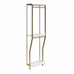 CosmoLiving By Cosmopolitan Gwyneth Closet Hanging Rods In White Faux Marble 16 CosmoLiving By Cosmopolitan Gwyneth Closet Hanging Rods In White Faux Marble -Cymax Sales 2755797 6 L